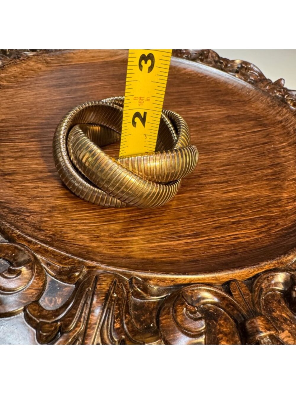 Triple Cobra Coil Knotted Gold-Tone Bracelet Adjustable Fit Bohemian Style - Picture 6 of 6